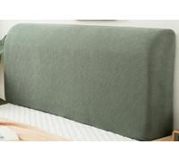 Bedside Headboard Cover - Velvet Dustproof Slipcover, Elastic Bedspread for Single, Double, King Beds - Green, 150cm/59in