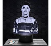 Bedside lamp Bust L. Norris F1 Poster Decoration Formula 1 Single-Seater Gift idea for Men Object Racing Driver L. Norris Night Light Adult Bedroom Decor Men's Original Gift idea