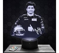 Bedside lamp C. Sainz F1 Driver Formula 1 Racing Car Decoration. Gift idea for Men, C. Sainz F1 Driver Night Light for Adult Bedroom Decor. Original Christmas, Gift idea for Men.