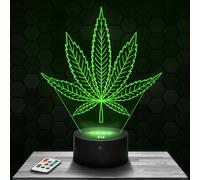 Bedside lamp, Cannabis Leaf Night Light 3D LED Illusion Lamp, Christmas Birthday Gift idea for boy and Girl Children's or Adult Bedroom Night Light lamp
