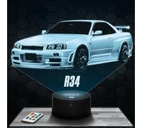 Bedside lamp Car Skyline GTR R34 Miniature Decoration Collection, Gift idea for Men Object Car Skyline GTR R34 Night Light Adult Room Decor, Original Christmas, Gift idea for car Fan Men