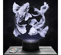 Bedside lamp Carp Decoration Animal Fish Japanese Garden. Gift idea for Men and Women, Carpe Adult Night Light, Bedroom Decoration. Original Christmas, Gift idea for Men and Women.