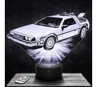 Bedside lamp, Delorean Back to The Future Night Light 3D LED Illusion, Christmas, Gift idea for Boys and Girls, Night Light for Children's or Adult's Bedroom TOP