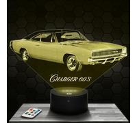 Bedside lamp, Dodge.C Car Night Light. 1960s 3D LED Illusion lamp, Christmas, Gift idea for Boys and Girls Birthday Night Light for Child or Adult Bedroom