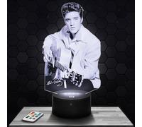 Bedside lamp - Elvis P. Night Light Lamp 3D LED Illusion, Christmas, Gift idea for Boys and Girls, Children's or Adult Bedroom Night Light TOP