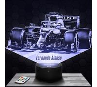 Bedside lamp, Formula 1 F. Alonso F1 Night Light 3D LED Illusion, Christmas, Gift idea for Boys and Girls, Children's or Adult Bedroom Night Light