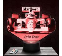 Bedside lamp, Formula 1 F1 Night Light - A. Senna 3D LED Illusion lamp, Christmas, Gift idea for Boys and Girls, Night Light for Children's or Adult's Bedroom TOP