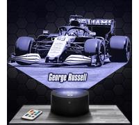 Bedside lamp, Formula 1 G. Russel F1 Night Light 3D LED Illusion, Christmas, Gift idea for Boys and Girls Birthday Night Light for Child or Adult Bedroom