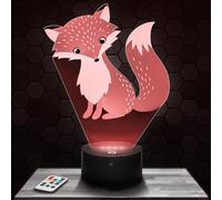Bedside lamp, Fox Night Light Animal 3D LED Illusion Lamp, Christmas, Gift idea Birthday boy and Girl Night Light lamp for Child or Adult Bedroom