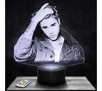 Bedside lamp, J. Bieber Singer Night Light 3D LED Illusion, Christmas, Gift idea for Boys and Girls, Children's or Adult Bedroom Night Light TOP
