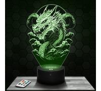Bedside lamp Japanese Dragon Chinese Decoration. Gift idea for Men and Women, Japanese Dragon Object, Adult Night Light, Bedroom Decoration. Original Christmas, Gift idea for Men and Women. TOP