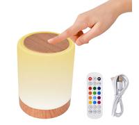 Bedside Lamp, LED Table Lamp, Touch Sensor Bedside Lamps, Night Light Touch Dimmable with 13 Colors, Camping Light, Dimmable Warm White Light & Color Changing RGB, for Bedroom, Living Room, Desk
