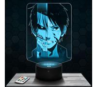 Bedside lamp, Manga Night Light - Eren Jaeger/Titan 3D LED Illusion Lamp, Christmas Birthday Gift idea for Boys and Girls Night Light for Child or Adult Bedroom