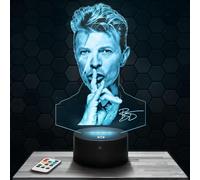 Bedside lamp, Night Light D. Bowie 3D LED Illusion lamp, Christmas, Gift idea for Boys and Girls, Night Light for Children's or Adult's Bedroom.