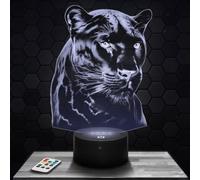Bedside lamp, Panther Wild Animal Africa Feline Decoration. Gift idea for Men and Women, Panther Night Light for Adult Bedroom Decor. Original Christmas, Gift idea for Men and Women.