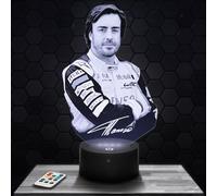 Bedside lamp Portrait F. Alonso Decoration Collection Formula 1 Single-Seater Gift idea for Men and Women Object Alonso nightlight Adult Bedroom Decor. Original Christmas, Gift idea for Men and Women