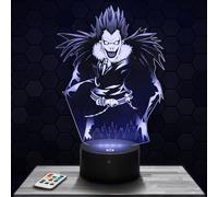 Bedside lamp, Ryuk Night Light - Manga 3D LED Illusion Lamp, Christmas, Gift idea for boy and Girl Birthday Night Light for Child or Adult Bedroom