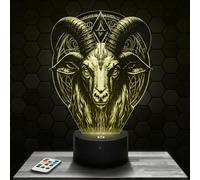 Bedside lamp Satanic Goat Decoration Devil Witchcraft Demon. Gift idea for Men and Women Satanic Goat Object Adult Night Light Room Decor. Original Christmas, Gift idea for Men and Women.