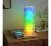 Bedside Lamps with Wireless Charger,LED Mood Lighting for bedroom,DIY Luminorthe Cube Table Lamp,16 colour changing lamp with Touch Control,Dimmable Night lights for adults,Gifts for Kids Birthday
