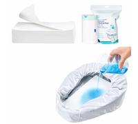 Bedside Liners & Absorbent Pads for Portable Toilet Chair Bucket & Bedpan - Bulk Pack for Caregivers and Healthcare Facilities with Easy Disposal and Absorbency,120 PCS