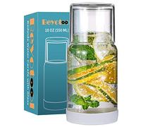 Bedside Nightstand Water Carafe and Glass Set, Night Water Carafe with Tumbler Cup, Clear Glass Mouthwash Dispenser for Bathroom, with Silicone Coaster, Heat and Cold Resistant, 18 OZ