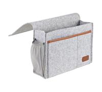 Bedside Organizer For Bed - Multi-Pocket Felt Pouch, Couch Remote Control Holder, Hanging Storage Pockets - For Glasses Books Tablets Mobile Phones Water Cup Dorm Room Beds Rails Sofa