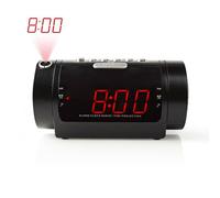 Bedside Projector Digital Clock Radio 0.9" LED Dual Alarm 20 Preset Sleep Snooze
