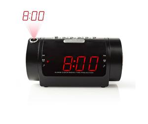 Bedside Projector Digital Clock Radio 0.9" LED Dual Alarm 20 Preset Sleep Snooze