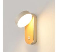 Bedside Reading Wall Lights Adjustable Wall Lamp With Push Button Switch, Water Transfer Wood Grain Finish Wall Sconce Metal Wall Light Creativity Oval Base