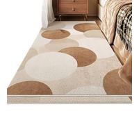 Bedside Rug, Soft Washable Carpet for Bedroom Living Room, Runner Rug, Bathroom Floor Mat, Faux Wool, Brown(Pattern D,80cmx160cm)