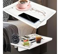 Bedside Shelf,Clip-On Bedside Table Organiser | Nightstand Tray with Cable Holes,for Bunk Beds,College Dorm Essential,Bed Storage Caddy Shelf