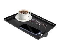 Bedside Shelf for Bed Bedside Storage Tray Heavy-Duty Detachable Bed Shelf Clip On Nightstand Tray Multifunctional Dorm Room Table Caddy Space Saving for Bedroom Dorm 32x23.3x5.3cm(Black)