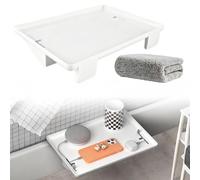 Bedside Shelf for Bed, Side Table Clip on Shelf with Cable Holes Space-Saving, Bedside Tray, Bed Side Table for Bedroom with 2PCS Cable Organizer for Dorm Rooms, Kids' Beds