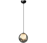 Bedside Small Pendant Light Fixtures Matt Chandelier with Crystal Glass Shade Black and Glass Globes Classic V-intage Ceiling Light,Contemporary Dining Room