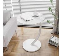 Bedside Small Tea Table Round Small Table Small Apartment Portable Home Tea Table Multifunctional Woodgrain Oval Snack Table Side Table Bedside Table Sofa Table Walnut + Black Shelf