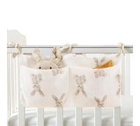 Bedside Storage Bag for Cot, Quilted Diaper Bag | Crib Cartoon Nappy Organiser - Hanging Storage Bags, Portable Organizer Bag for Wipes, Toys, Wind