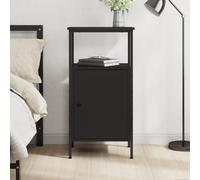 Vidaxl Bedside Cabinet Black 41X31X80 Cm Engineered Wood, Black