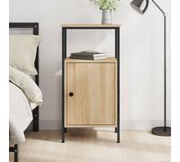 Bedside Storage Cabinet Bedroom Furniture Unit w/ Door & Compartment Side Table