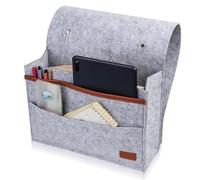 Bedside Storage Pocket, bBedside Organiser, Felt Hanging Organizer Bag, Bed Storage Pockets, Anti-Slip Bedside Caddy Organiser for Beds Rails Sofa Bunk Storages Magazine Phone Remote Control Holder