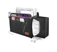Bedside Storage Pocket, Felt Bedside Caddy Thicker Bed Sofa Bedside Hanging Storage Organizer Bag Holder with Pocket for Books, Tablet, TV Remote Control, Phone, Accessories (Grayish Black)