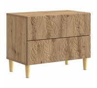 Bedside Table 2-Drawer Artisan Oak Engineered Wood 62x34.5x48 cm with solid legs