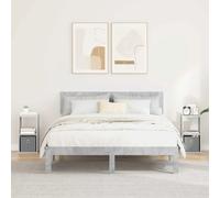 Bedside Table 2pc Concrete Grey Engineered Wood 25.5x22x49.5cm Drawer Shelf Mini