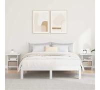 Bedside Table 2pc White Engineered Wood 41x40x45 cm Drawer Shelf Modern Minimal