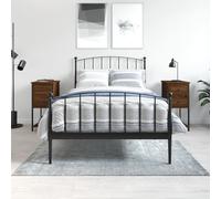 Bedside Table 2pcs Brown Oak 32x42x70cm Engineered Wood & Iron Rustic Compact XL