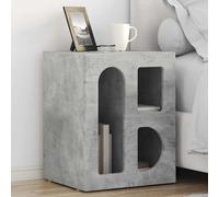 Bedside Table 2pcs Concrete Grey Engineered Wood Compact 40x35x50cm Nightstands