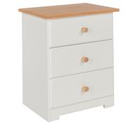 Core Products Colorado 3 Drawer Bedside Cabinet - White - Wilko