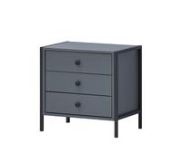 Bedside Table 3 Drawers Industrial Style Bedroom Storage Cabinet Nightstand