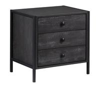 Bedside Table 3 Drawers Industrial Style Bedroom Storage Cabinet Nightstand