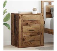 Bedside Table 35x50x60cm Old Wood Engineered Wood 3 Drawers Rustic Nightstand XL