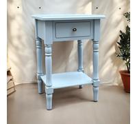 Acacia Home Single Drawer Side Table 65cm - Size: 65 x 45 x 35cm - Blue - Wilko